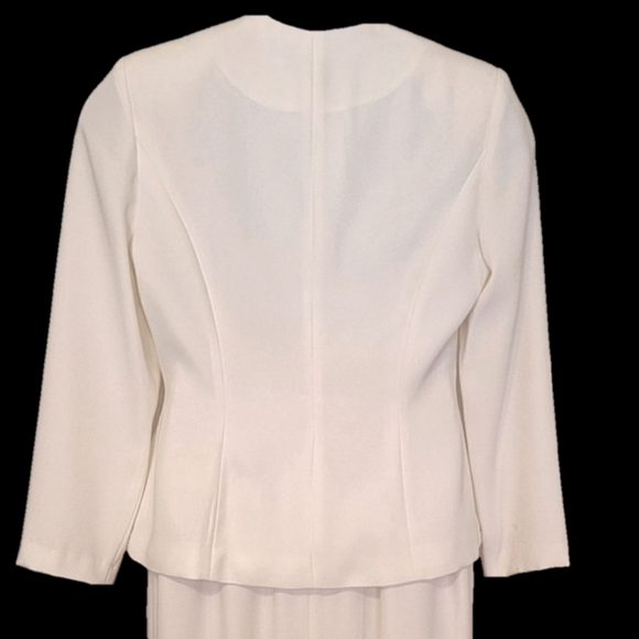 #164  R&M RICHARDS By KAREN WONG, IVORY EMBROIDERED JACKET& LONG SKIRT.Sz.12 - Picture 4 of 15